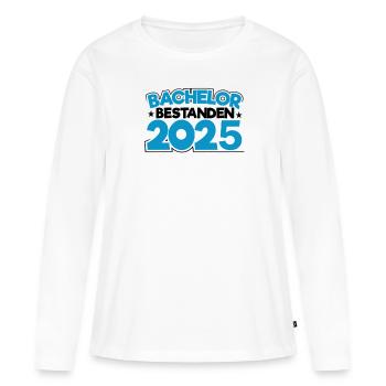 Baccalauréat 2025 Graduation Graduation - T-shirt manches longues Premium bio Femme - blanc - Devant - Julia (174cm)