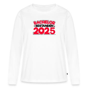 Baccalauréat 2025 Graduation Graduation - T-shirt manches longues Premium bio Femme - blanc - Devant - Julia (174cm)