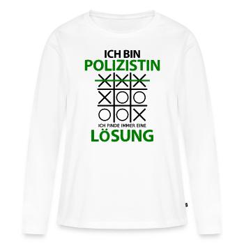 Polizistin Polizei Lustige Sprüche Humor witzig - Frauen Premium Bio Langarmshirt - Weiß - Vorne - Julia (174cm)
