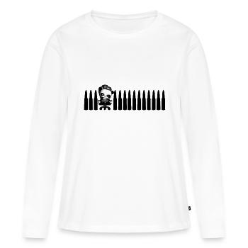 cool Gaming Panda Nerd Cartouches Shooter Gamer - T-shirt manches longues Premium bio Femme - blanc - Devant - Julia (174cm)