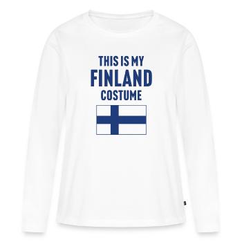 C’est mon costume de Finlande - T-shirt manches longues Premium bio Femme - blanc - Devant - Julia (174cm)
