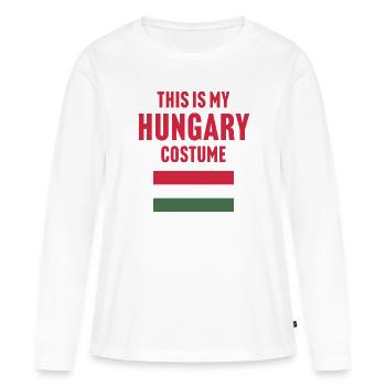C’est mon costume de Hongrie - T-shirt manches longues Premium bio Femme - blanc - Devant - Julia (174cm)