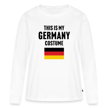 C’est mon costume d’Allemagne - T-shirt manches longues Premium bio Femme - blanc - Devant - Julia (174cm)