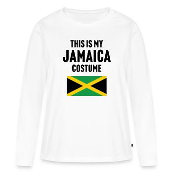 C’est mon costume de Jamaïque - T-shirt manches longues Premium bio Femme - blanc - Devant - Julia (174cm)