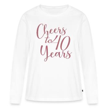 Prost auf 40 Jahre 40-jähriges Jubiläum - Frauen Premium Bio Langarmshirt - Weiß - Vorne - Julia (174cm)
