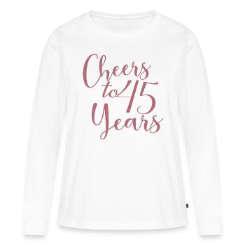 Vive le 45e anniversaire de 45 ans - T-shirt manches longues Premium bio Femme - blanc - Devant - Julia (174cm)