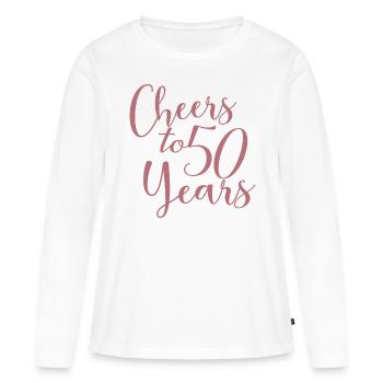 Prost auf 50 Jahre 50. Geburtstag - Frauen Premium Bio Langarmshirt - Weiß - Vorne - Julia (174cm)