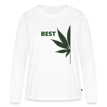 Meilleurs bourgeons - Cannabis Marijuana Kiffer Partnershirt - T-shirt manches longues Premium bio Femme - blanc - Devant - Julia (174cm)