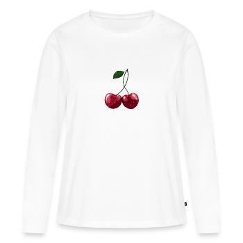 Cherries wet - Women's Premium Organic Long Sleeve Shirt - white - Front - Julia (174cm)