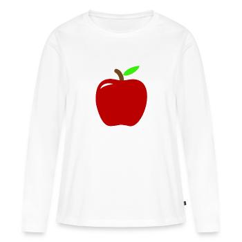 Apfel - Frauen Premium Bio Langarmshirt - Weiß - Vorne - Julia (174cm)
