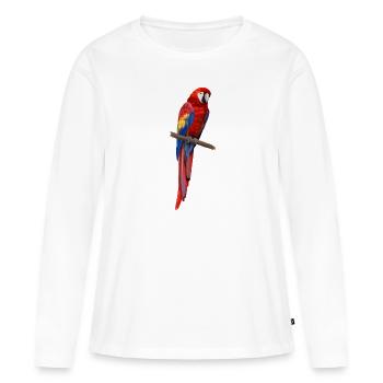 Perroquet - Perroquet Ara - T-shirt manches longues Premium bio Femme - blanc - Devant - Julia (174cm)