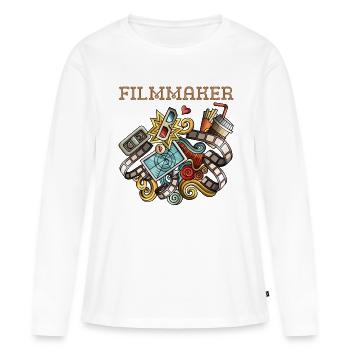 Cinéaste et vidéaste - T-shirt manches longues Premium bio Femme - blanc - Devant - Julia (174cm)