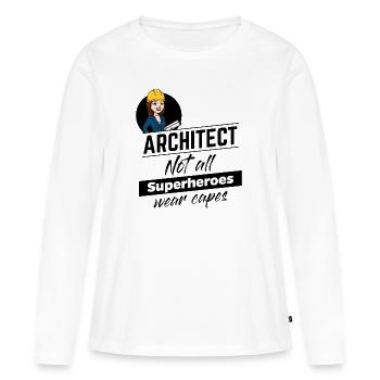 Architektin - Superheld ohne Umhang - Frauen Premium Bio Langarmshirt - Weiß - Vorne - Julia (174cm)