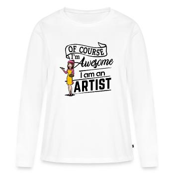 Artiste - Incroyable - T-shirt manches longues Premium bio Femme - blanc - Devant - Julia (174cm)