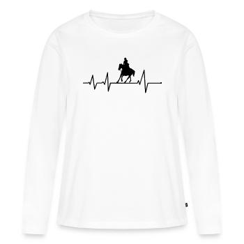 Reiterin Reiten Mädchen Pferd Herzschlag Reitsport - Frauen Premium Bio Langarmshirt - Weiß - Vorne - Julia (174cm)