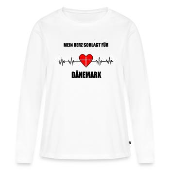 Dänemark Däne Danish Geschenk - Frauen Premium Bio Langarmshirt - Weiß - Vorne - Julia (174cm)