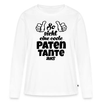 So sieht eine coole Patentante aus Schweiz - Frauen Premium Bio Langarmshirt - Weiß - Vorne - Julia (174cm)