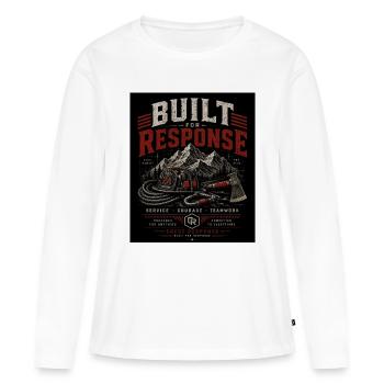 Construit pour la réponse - Conception du déploiement de montagne des pompiers - T-shirt manches longues Premium bio Femme - blanc - Devant - Julia (174cm)