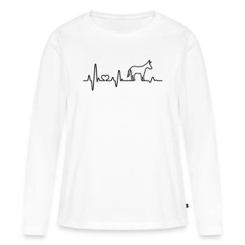 Esel Herzschlag Muli Maultier Bauernhof Tier - Frauen Premium Bio Langarmshirt - Weiß - Vorne - Julia (174cm)
