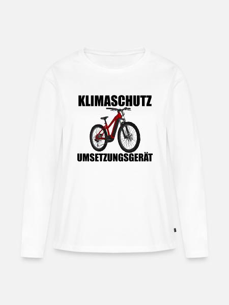 Klimaschutz Umsetzungsgerät - Frauen Premium Bio Langarmshirt - Weiß