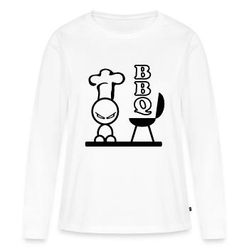 bbq - T-shirt manches longues Premium bio Femme - blanc - Devant - Julia (174cm)