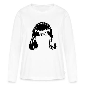 Haarperücke Haar wig1 - Frauen Premium Bio Langarmshirt - Weiß - Vorne - Julia (174cm)