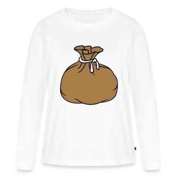 sac sac en tissu cadeau emballé rempli complet - T-shirt manches longues Premium bio Femme - blanc - Devant - Julia (174cm)