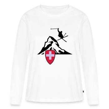 Matterhorn Zermatt Suisse - T-shirt manches longues Premium bio Femme - blanc - Devant - Julia (174cm)