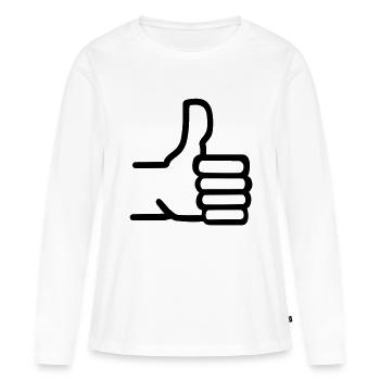 Daumen hoch - Frauen Premium Bio Langarmshirt - Weiß - Vorne - Julia (174cm)