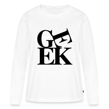 Geek - T-shirt manches longues Premium bio Femme - blanc - Devant - Julia (174cm)
