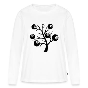 Billard Baum Stecker Kugel - Frauen Premium Bio Langarmshirt - Weiß - Vorne - Julia (174cm)