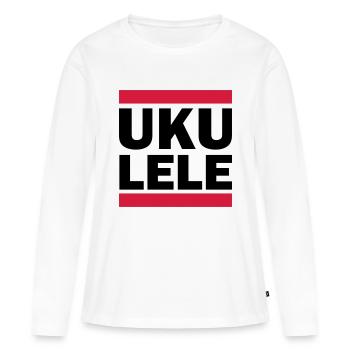 UKULELE - T-shirt manches longues Premium bio Femme - blanc - Devant - Julia (174cm)