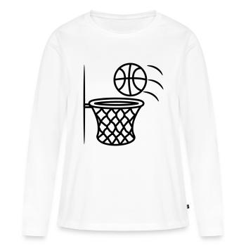 Panier de basket - T-shirt manches longues Premium bio Femme - blanc - Devant - Julia (174cm)
