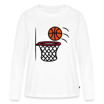 Panier de basket - T-shirt manches longues Premium bio Femme - blanc - Devant - Julia (174cm)