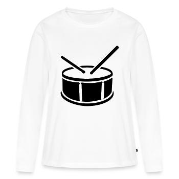 Tambour - T-shirt manches longues Premium bio Femme - blanc - Devant - Julia (174cm)