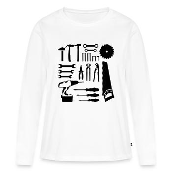 Tools - Women's Premium Organic Long Sleeve Shirt - white - Front - Julia (174cm)