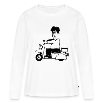 motorroller witzig - Frauen Premium Bio Langarmshirt - Weiß - Vorne - Julia (174cm)