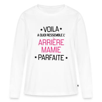 Großmütter / Oma / Mami / Großmutter / Mamy - Frauen Premium Bio Langarmshirt - Weiß - Vorne - Julia (174cm)