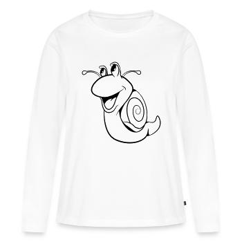Snail enfants drôles gai - T-shirt manches longues Premium bio Femme - blanc - Devant - Julia (174cm)