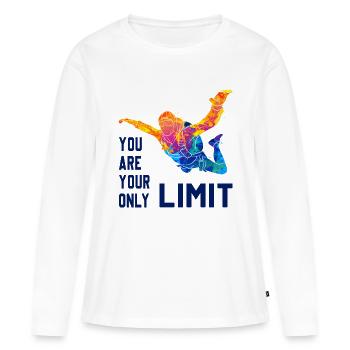 Skydive parachutiste Skydiver Chute libre - T-shirt manches longues Premium bio Femme - blanc - Devant - Julia (174cm)