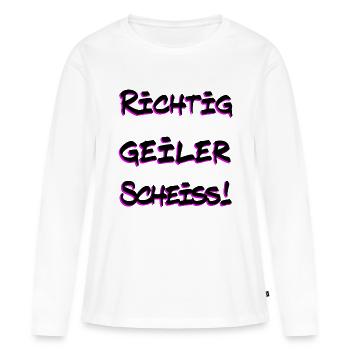 C’est une sacrée merde ! - T-shirt manches longues Premium bio Femme - blanc - Devant - Julia (174cm)