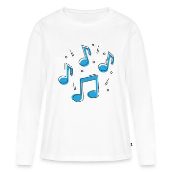 Cartoon music note - Women's Premium Organic Long Sleeve Shirt - white - Front - Julia (174cm)