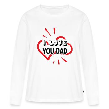 Je t’aime papa - T-shirt manches longues Premium bio Femme - blanc - Devant - Julia (174cm)