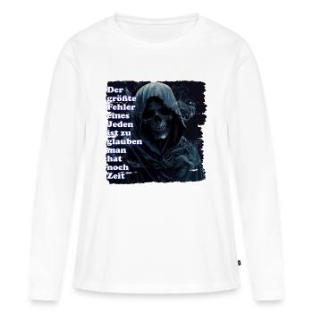 Saisissez chaque instant ! - T-shirt manches longues Premium bio Femme - blanc - Devant - Julia (174cm)