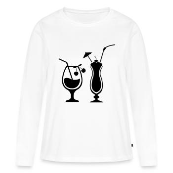 Cocktails - T-shirt manches longues Premium bio Femme - blanc - Devant - Julia (174cm)