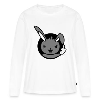 Lapin Majeur Montrer Méchant Coquin Insultant - T-shirt manches longues Premium bio Femme - blanc - Devant - Julia (174cm)