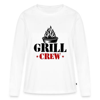 Grill Crew Grillen - Frauen Premium Bio Langarmshirt - Weiß - Vorne - Julia (174cm)