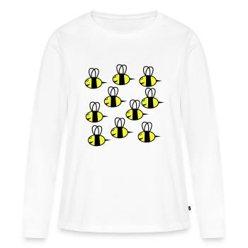 essaim d'abeilles amicales - T-shirt manches longues Premium bio Femme - blanc - Devant - Julia (174cm)