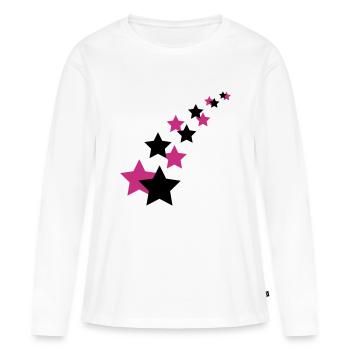 Star, les étoiles - T-shirt manches longues Premium bio Femme - blanc - Devant - Julia (174cm)