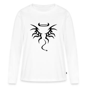 ange ou demon - T-shirt manches longues Premium bio Femme - blanc - Devant - Julia (174cm)